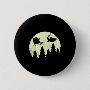 Santa Claus Shark Sleigh Christmas Funny  2 Inch Round Button