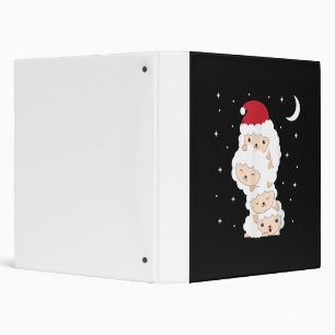 Santa Claus Sheep Christmas Lamb Farm Animals Gift Binder