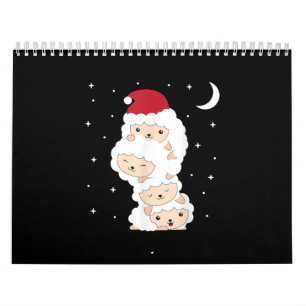 Santa Claus Sheep Christmas Lamb Farm Animals Gift Calendar