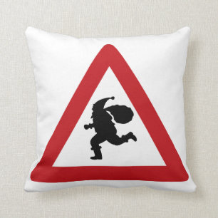 Santa Claus Sign, Dröbak, Norway Throw Pillow