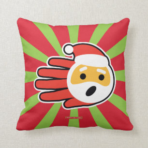 Santa Claus singing Christmas carols and songs Throw Pillow
