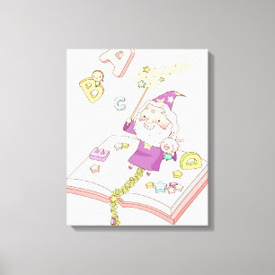 Santa Claus sitting on book Canvas Print