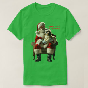 Santa Claus Sitting with a Shih Tzu Dog Xmas URM T-Shirt