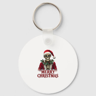 Santa Claus Skeleton Outfit Skull Funny Christmas  Keychain