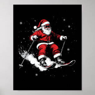 Santa Claus Ski Funny Skiing Xmas Christmas _2 Poster