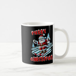 Santa Claus Skiing Ski Merry Christmas Coffee Mug
