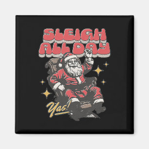 Santa Claus Sleigh All Day Christmas Sleigh Santa Magnet