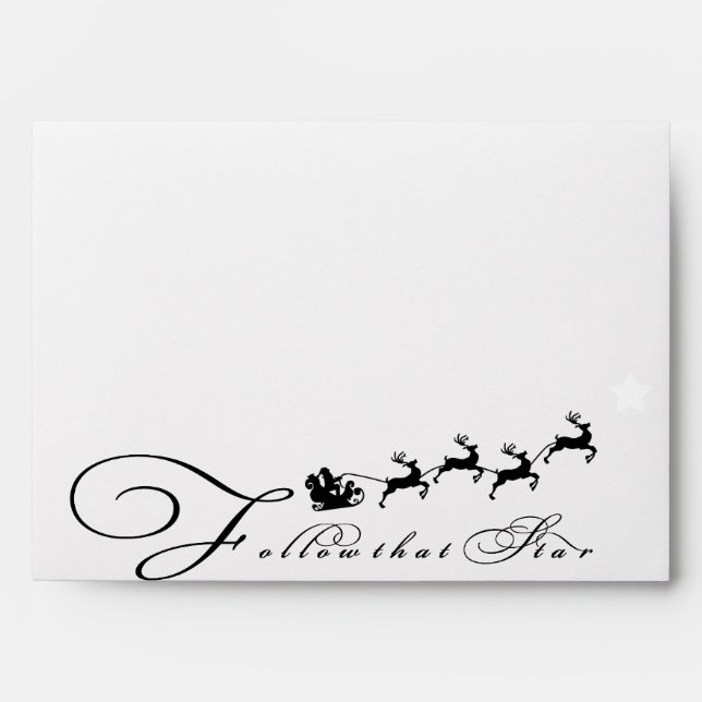 Santa Claus Sleigh Christmas Star Envelopes (Front)