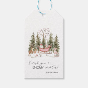  Santa Claus,Sleigh,Presents Forest Christmas Gift Tags
