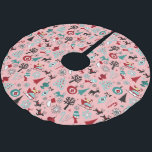 Santa Claus Sleigh Reindeer Pine Trees Art Pattern Brushed Polyester Tree Skirt<br><div class="desc">Beautiful contemporary image of Santa on his sleigh being pulled by reindeer, Christmas trees, baubles and candy canes.</div>