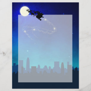 Santa Claus Sleigh Riding - Letterhead Stationery