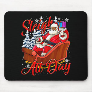 Santa Claus Sleigh Toys Black African American Chr Mouse Pad