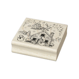  Santa Claus, snowman ,and Reindeer Rubber Stamp