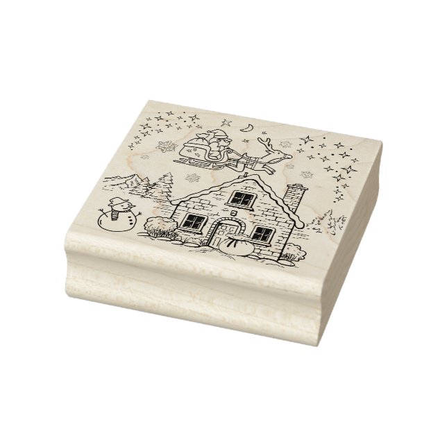  Santa Claus, snowman ,and Reindeer Rubber Stamp (Stamp)