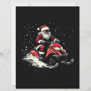 Santa Claus Snowmobile Motor Sled Funny Christmas