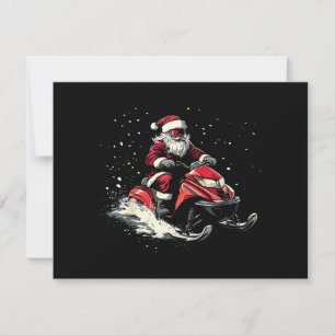 Santa Claus Snowmobile Motor Sled Funny Christmas