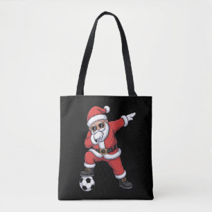 Santa Claus Soccer Dabbing Santa Gift Christmas Tote Bag