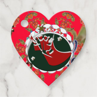 Santa Claus Sock Red  Favour Tags