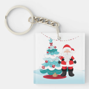 Santa Claus Square  Keychain