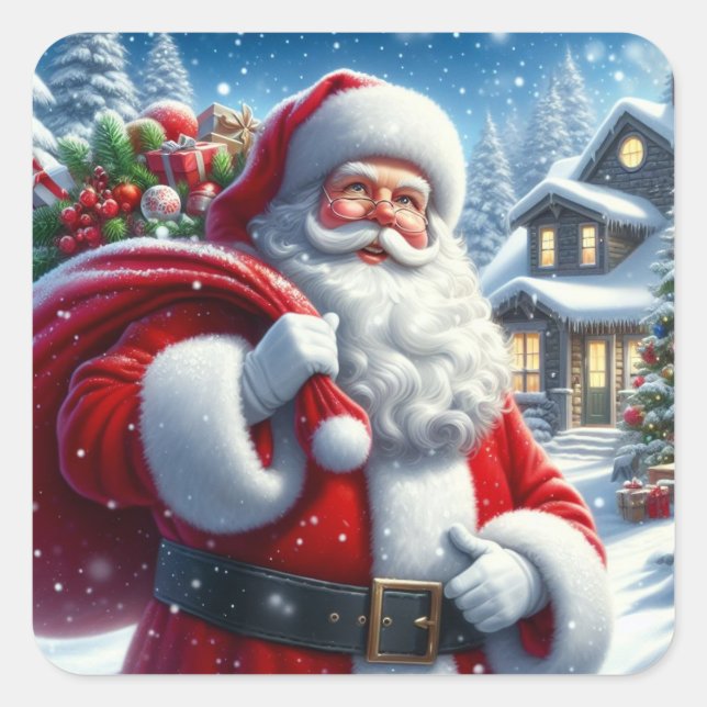 Santa Claus  Square Sticker (Front)