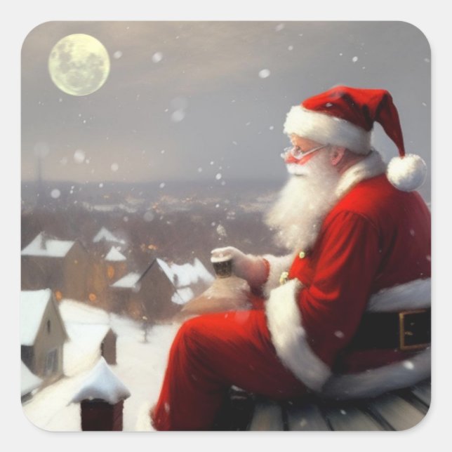 Santa Claus  Square Sticker (Front)