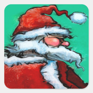 Santa Claus Square Sticker