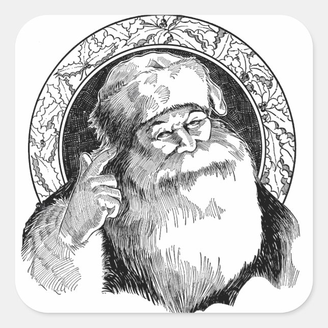 Santa Claus SQUARE STICKER (Front)