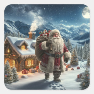 Santa Claus Square Sticker
