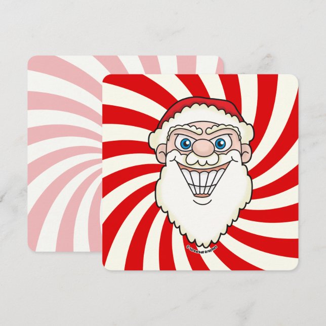 Santa Claus Starburst Screwball Graphics Flat Card (Front/Back)
