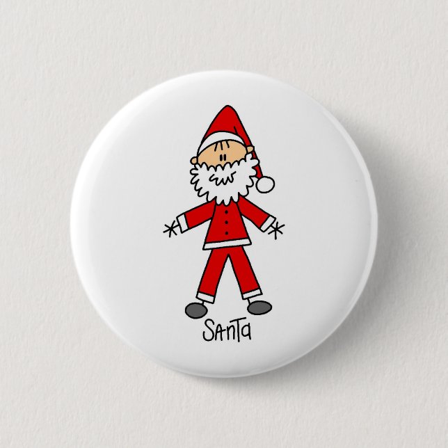 Santa Claus Stick Figure Button (Front)
