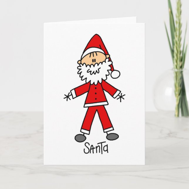 Santa Claus Stick Figure Card (Front)