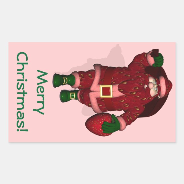 Santa Claus Strawberry Farmer Sticker (Front)