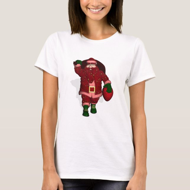 Santa Claus Strawberry Farmer T-Shirt (Front)