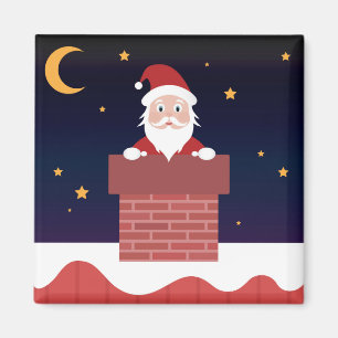 Santa Claus stuck in my Chimney Magnet