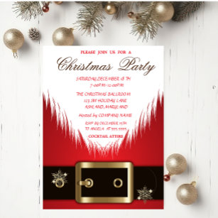 Santa Claus Suit Christmas Corporated Party Invitation