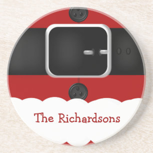 Santa Claus Suit Christmas Drink Coasters