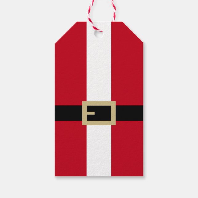 Santa Claus Suit Christmas Gift Tags (Front)
