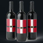 Santa Claus Suit Christmas Wine Label<br><div class="desc">Santa's Suit and Belt Christmas Wine Label.</div>