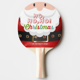 Santa Claus Suit Ho Ho Ho Christmas Happy New Year Ping Pong Paddle