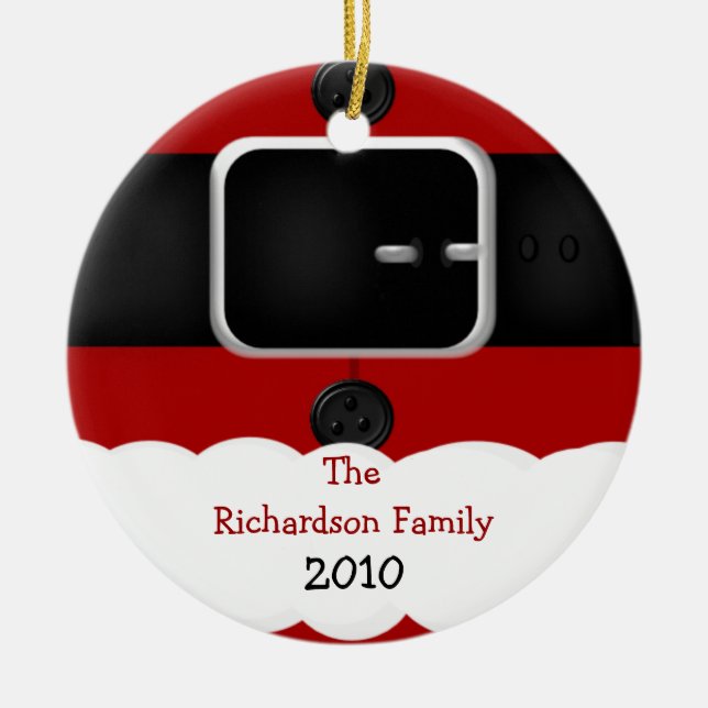 Santa Claus Suit Personalized Christmas Ornament (Front)