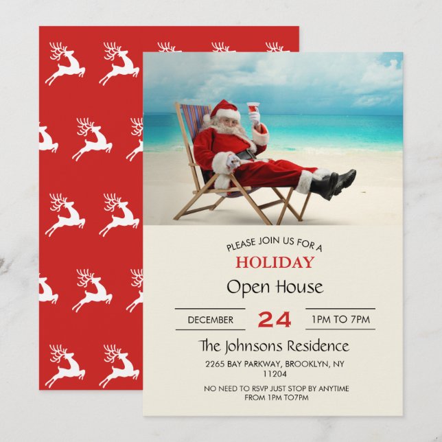 Santa Claus Summer          Invitation (Front/Back)