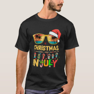 Santa Claus Sunglasses Beach Christmas In July Men T-Shirt