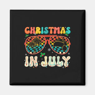 Santa Claus Sungles Beach Christmas In July Men Wo Magnet