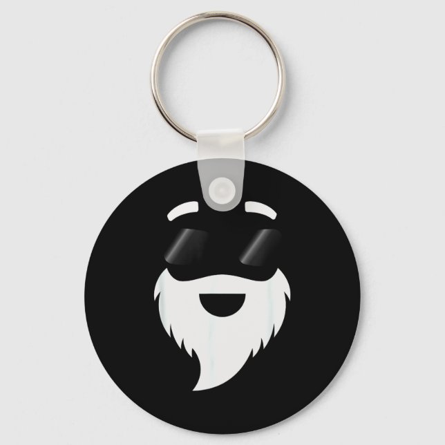 Santa Claus Sungles Funny Hipster Christmas Appare Keychain (Front)