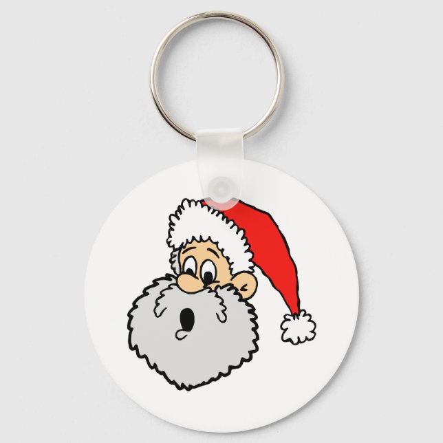 Santa Claus Surprised Keychain (Front)