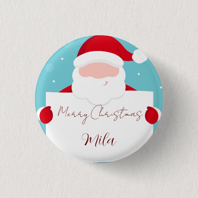 Santa Claus, sweet Christmas 1 Inch Round Button (Front)