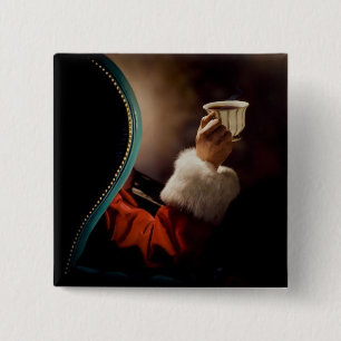 Santa Claus taking a break on Christmas Eve 2 Inch Square Button