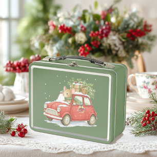 Santa Claus the mouse carries presenMetal Lunchbox