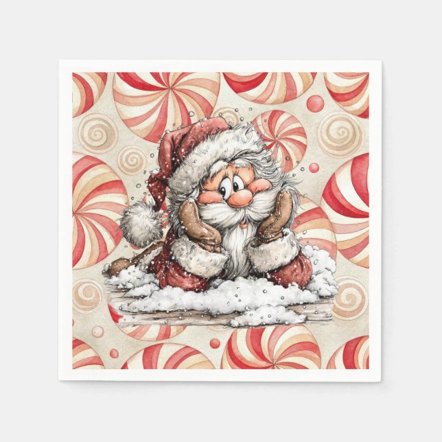 Santa Claus Thinking After He Fell Napkin (Front)