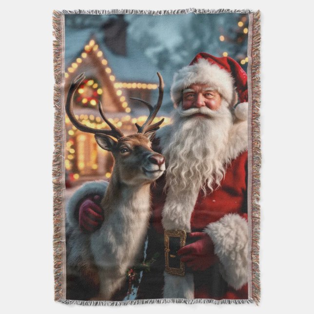 Santa Claus Throw Blanket (Front Vertical)